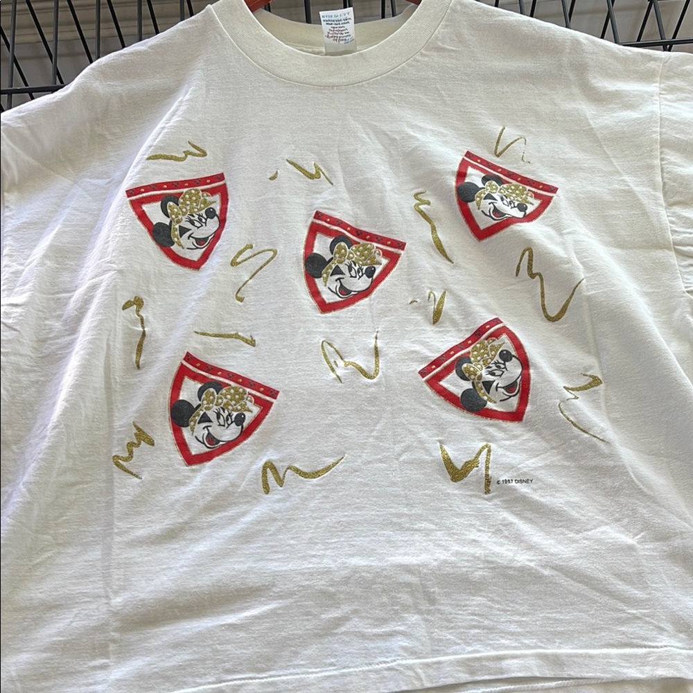 Vintage White Disney Shirt with Minnie Mouse Design